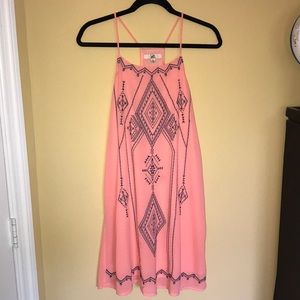 Coral detailed dress